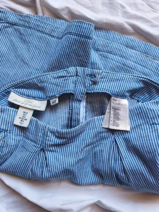 Falda H&M rayas vintage azul y blanco