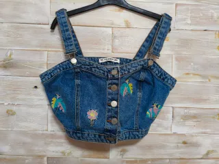 Top vaquero Pull&Bear bordado S