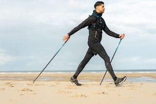 Bastones Marcha Nórdica NW P700 Turquesa Acero Carbono