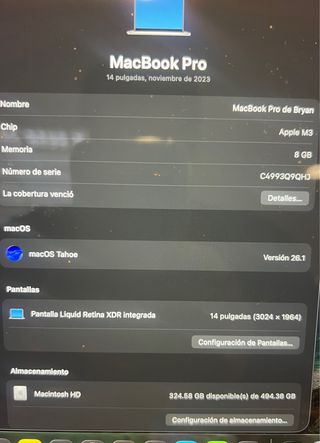 MacBook Pro M3 Silver 14 pulgadas