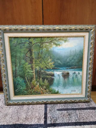 Quadro paesaggio ad olio di J. Bell