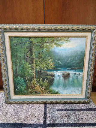 Quadro paesaggio ad olio di J. Bell