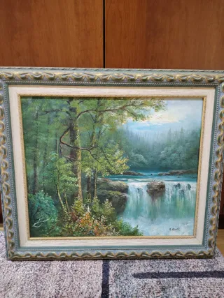 Quadro paesaggio ad olio di J. Bell