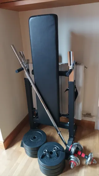 Banco de press banca y mancuernas