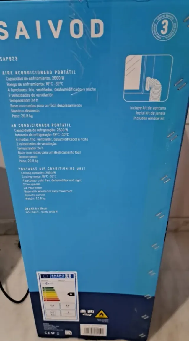 Aire Acondicionado Portátil Blanco