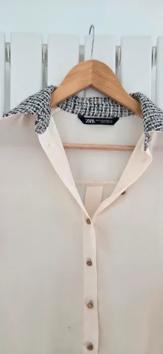 Camisa Zara detalles cuello y puños