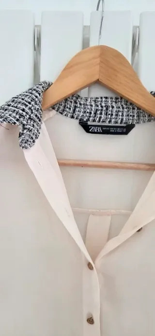 Camisa Zara detalles cuello y puños
