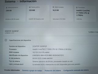 Ordenador portátil Fujitsu i7 7th. con disco SSD