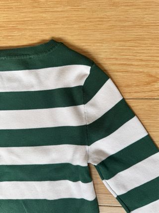 Camiseta Zara Rayas Verde y Blanca