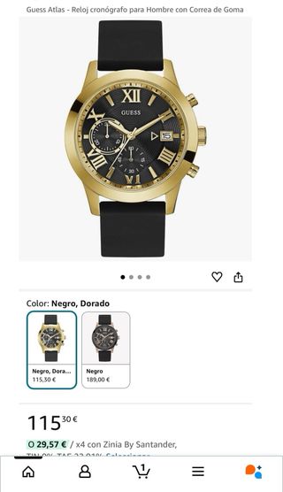 Reloj Guess Negro y Dorado