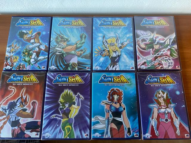 38 dvd’s de la serie caballeros del zodiaco