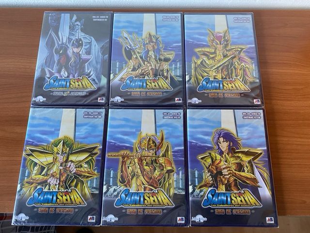 38 dvd’s de la serie caballeros del zodiaco