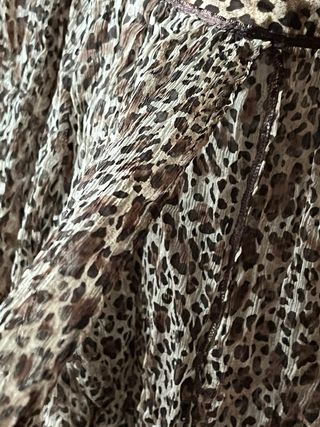 Camisa Animal Print Beige y Marrón