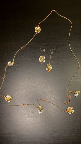 Set Thun Collana e Orecchini Fiore Arancio