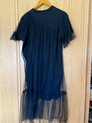 Vestido negro con estampado de limones