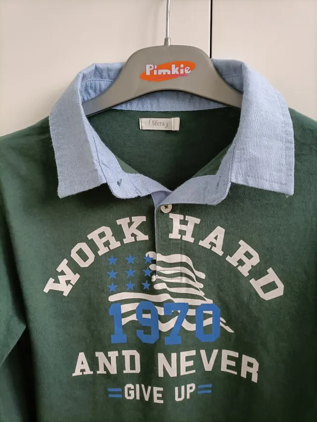 Polo verde niño Work Hard