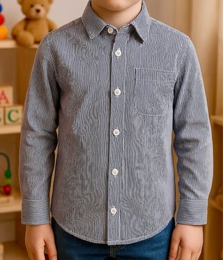 Camicia Prénatal righe blu 100% cotone