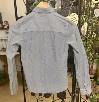 Camicia Prénatal righe blu 100% cotone