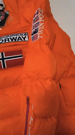 Anorak Geographical Norway Talla XL Naranja