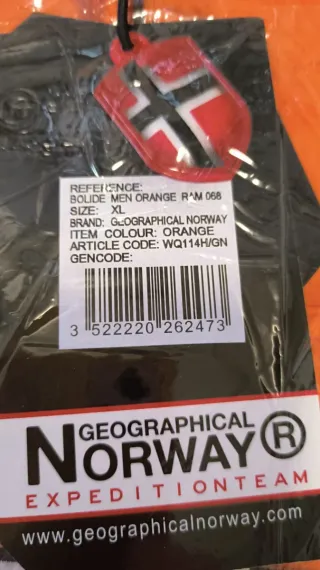 Anorak Geographical Norway Talla XL Naranja