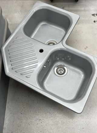 Fregadero doble seno resina con escurridor.NUEVO.
