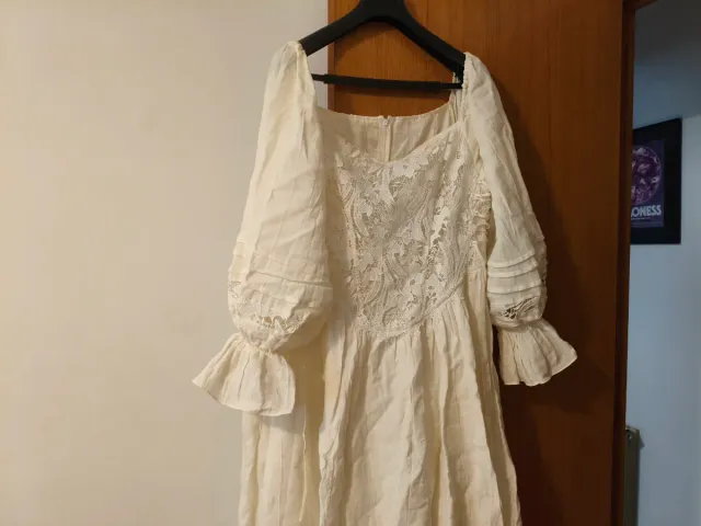 2 Vestidos blancos de lino mujer.