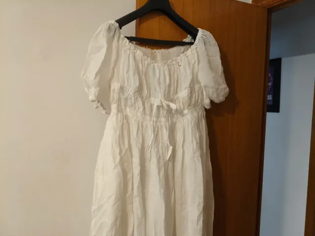 2 Vestidos blancos de lino mujer.