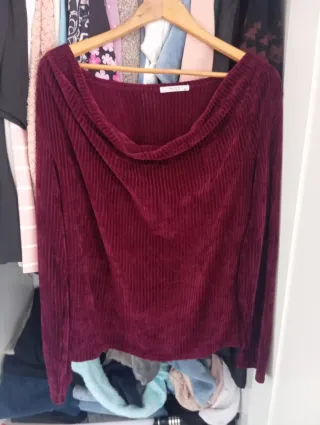 Camiseta manga larga cuello drapeado