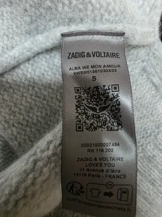 Jersey Zadig & Voltaire gris Mon Amour