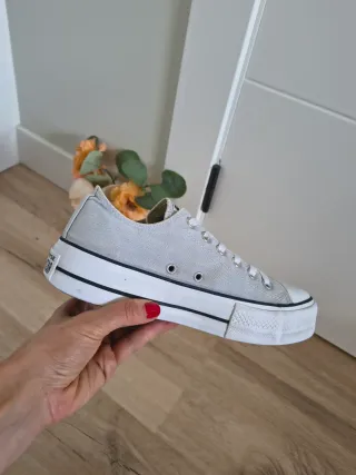 Converse con plataforma talla 40 color gris