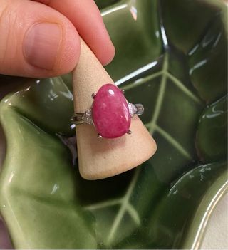 Anillo Zamak y Rodocrosita Rosa, ajustable