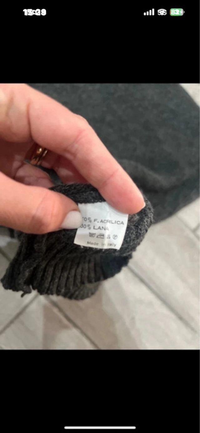 Maglione vintage grigio con dettagli verdi over