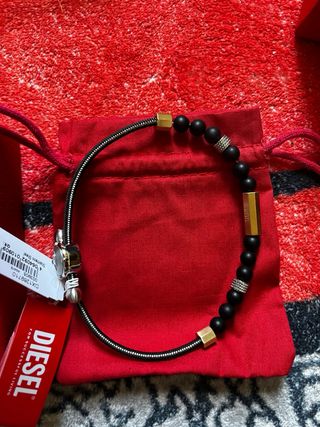 Bracciale Diesel Uomo Nero e Oro Nuovo