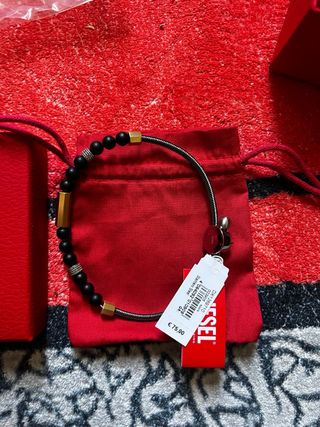 Bracciale Diesel Uomo Nero e Oro Nuovo