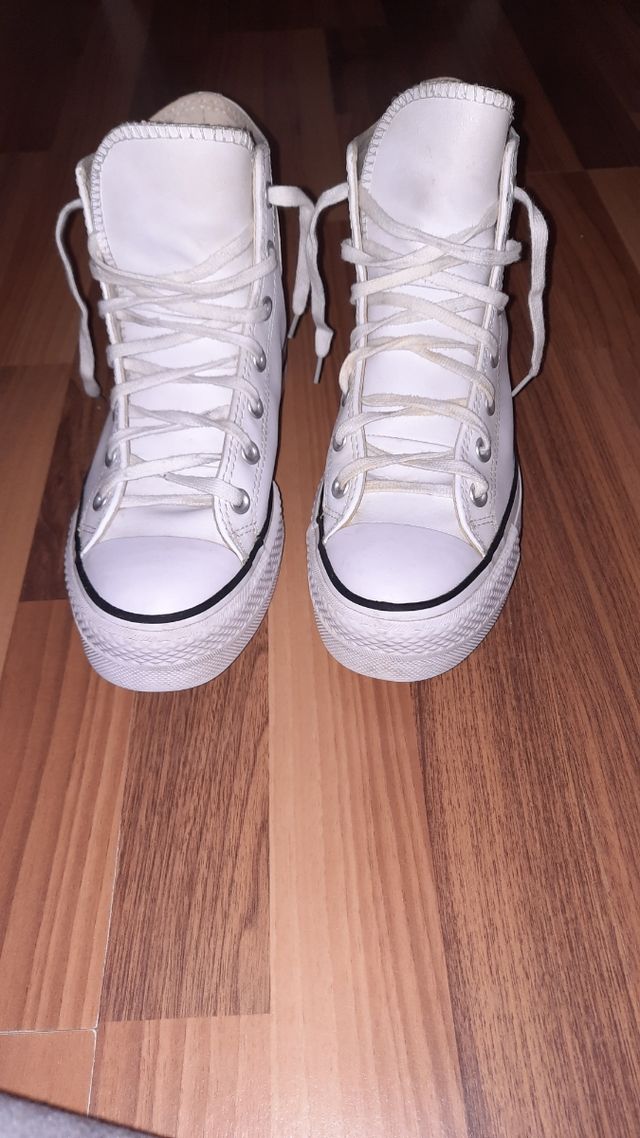 Converse plataforma blancas