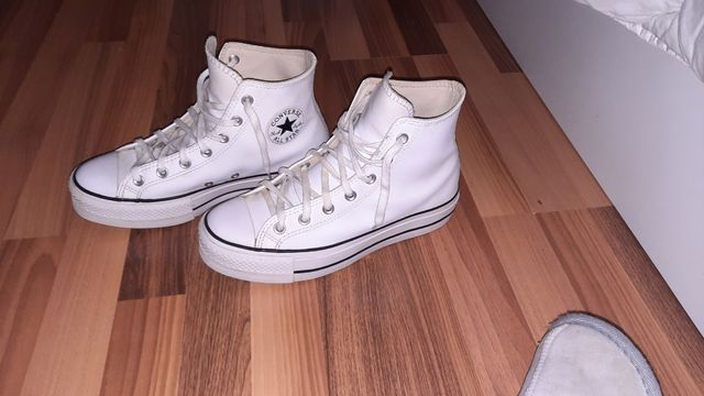 Converse plataforma blancas