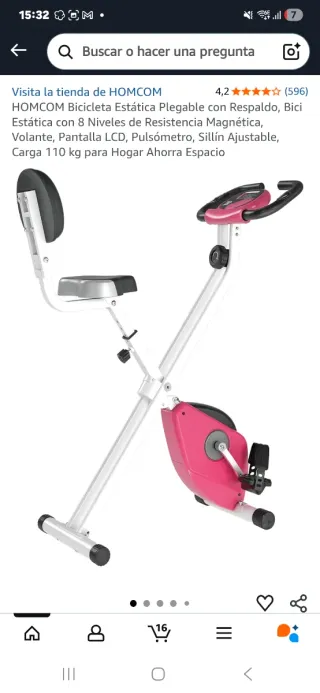 Bicicleta Estática HOMCOM Plegable