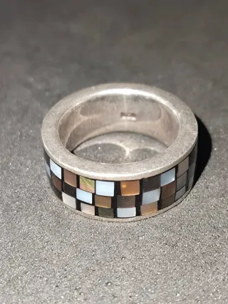 Anillo de Plata Nacar Multicolor