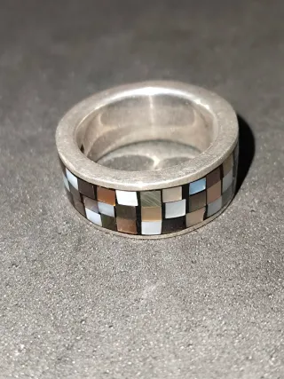Anillo de Plata Nacar Multicolor