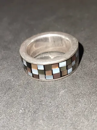 Anillo de Plata Nacar Multicolor