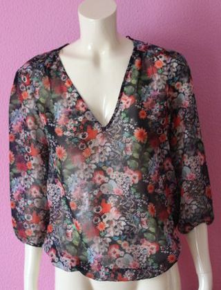 Blusa Zara flores transparente