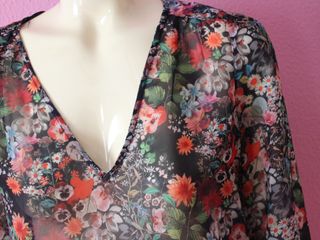 Blusa Zara flores transparente