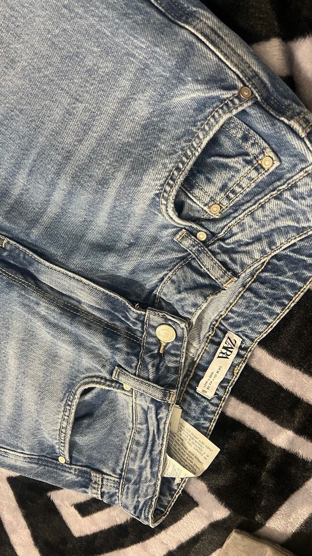 Vaqueros Zara Anchos Azules
