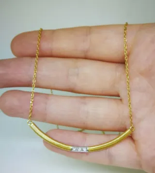 Collar oro de ley y diamantes