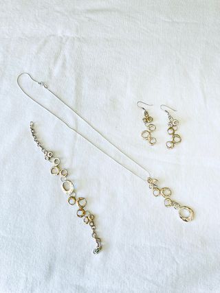 Conjunto Plata Collar, Pendientes y Pulsera