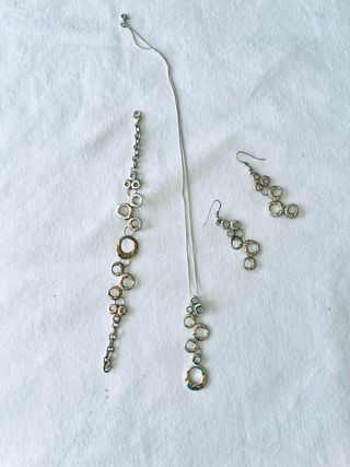Conjunto Plata Collar, Pendientes y Pulsera