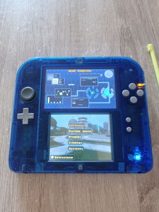 NINTENDO 2DS KYOGRE AZUL TRANSPARENTE FUNCIONANDO