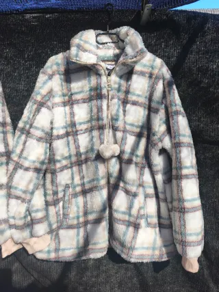 Bata de mujer a cuadros mullida