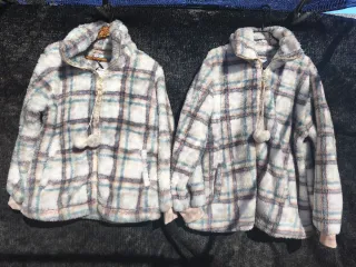 Bata de mujer a cuadros mullida