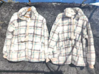 Bata de mujer a cuadros mullida